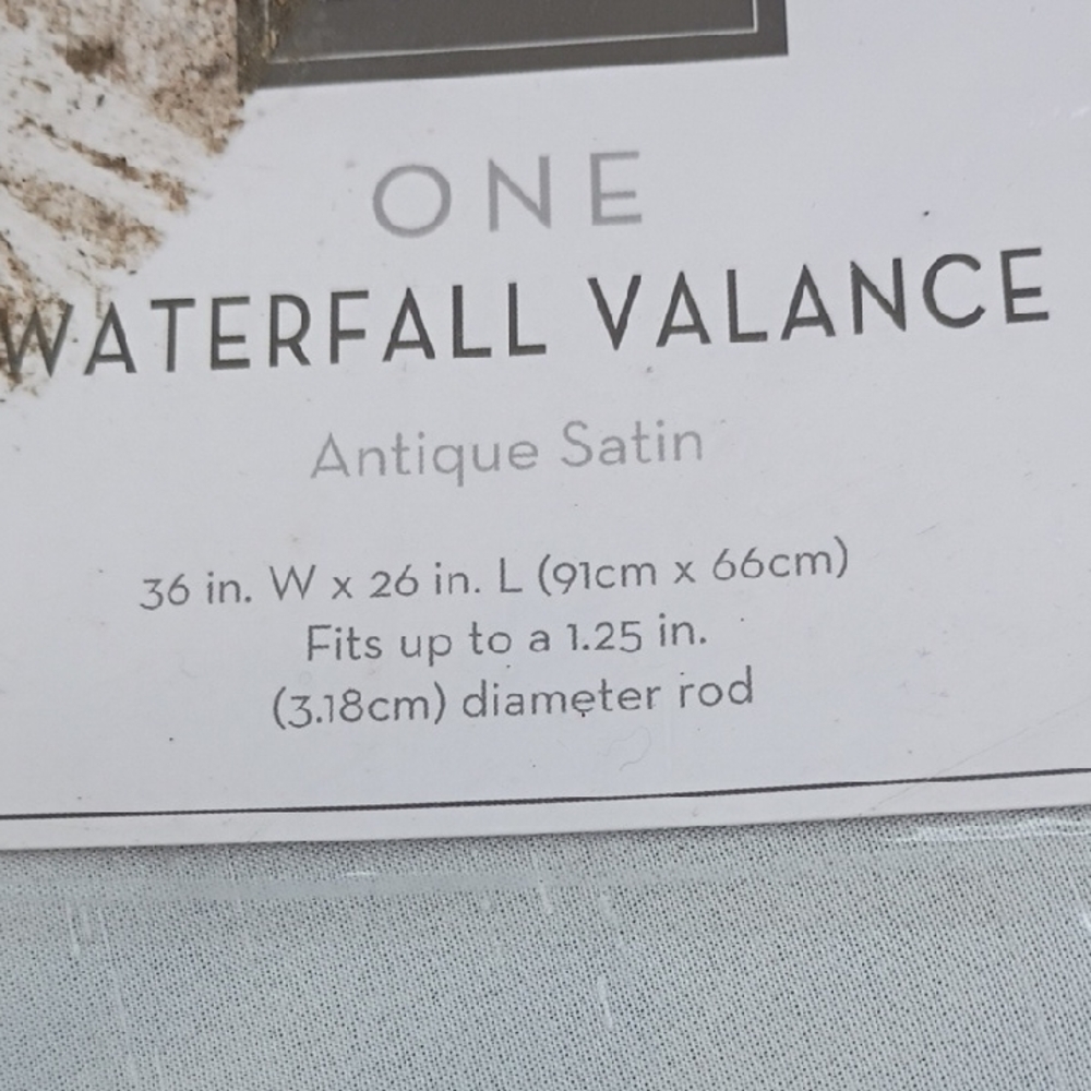 Waterfall Valance Antique Satin - Light Blue